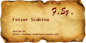 Fetzer Szabina névjegykártya